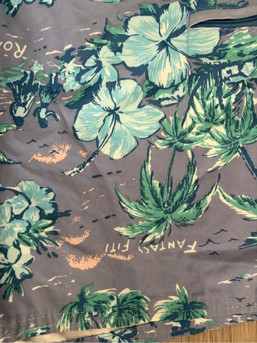 Mossimo Supply Co Men's Floral Swim Trunks - Blue Green Tropical Print